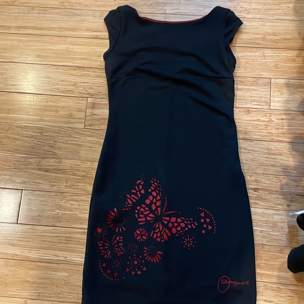 Desigual side zipper butterfly dress